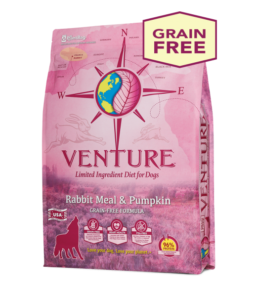 4磅 Earthborn Venture Grain Free Rabbit Meal & Pumpkin 無穀物兔肉南瓜單一蛋白全犬糧, 美國製造 - 需要訂貨